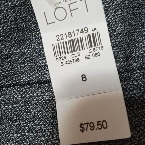 NWT Loft Tweed Linen Blend Julie Trouser Size 8 - Picture 8 of 12